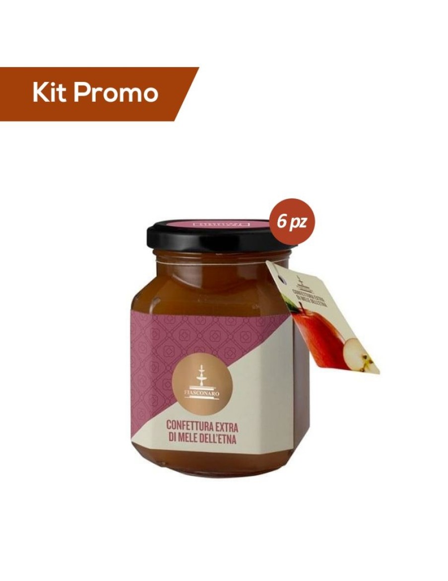 Click Cafe Miele E Marmellata Artigianale E Bio | Box 6 Vasetti Di Confettura Extra Di Mele Dell'Etna