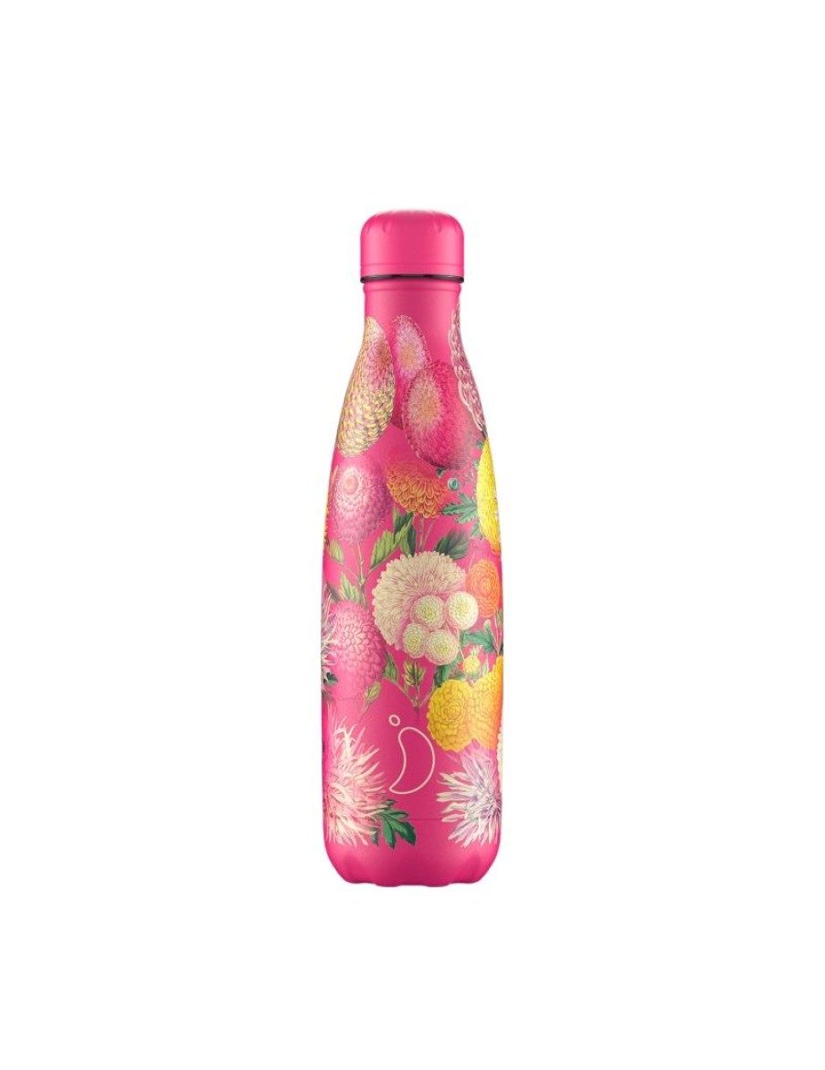 Click Cafe Borracce&Tazze Termiche E Accessori | Chilly'S Bottle 500 Ml Fiori Colorati Fondo Fucsia