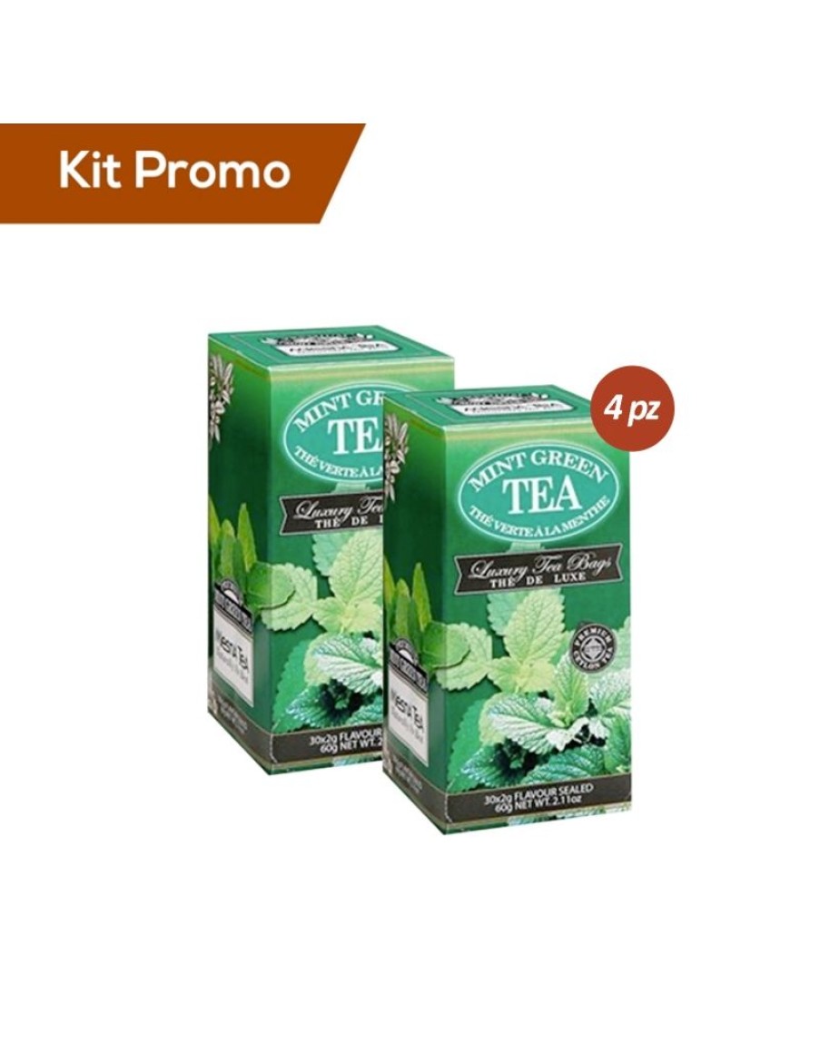 Click Cafe Te E Tisane Regina Di Fiori E Mlesna | Box 4 Astucci Te Verde Alla Menta In Filtro Salvaroma, Mlesna