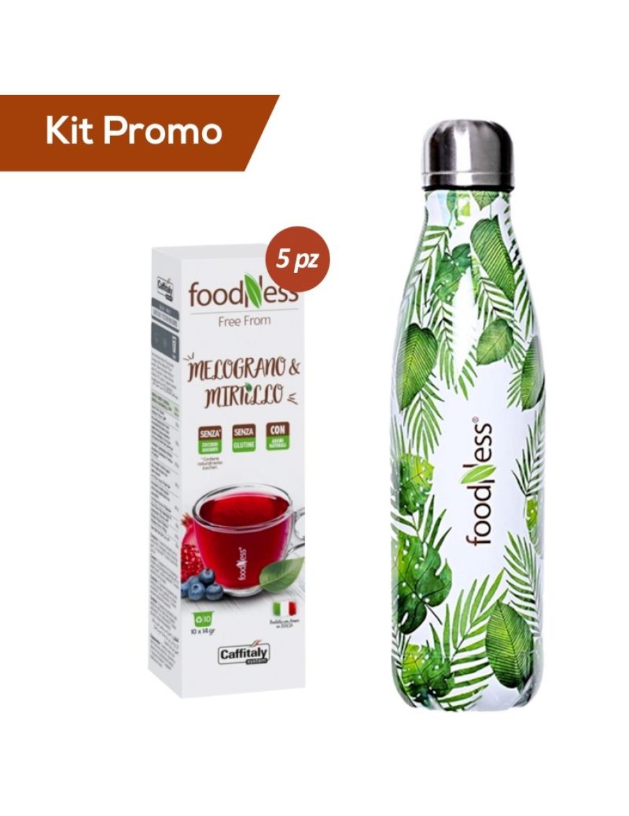 Click Cafe Capsule Caffitaly* Originali | Kit 5 Astucci Capsule Foodness Melograno E Mirtillo Compatibili Caffitaly Con Omaggio Borraccia Termica