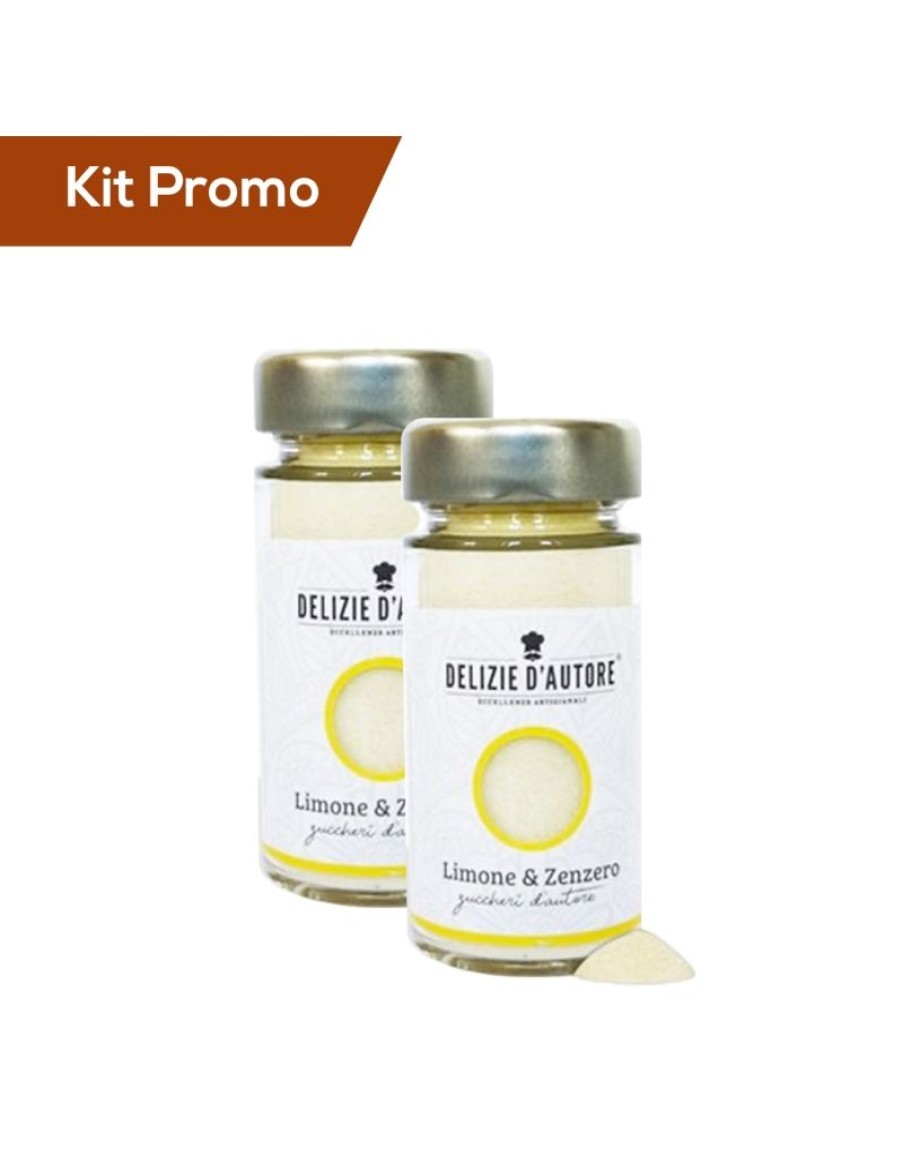 Click Cafe Zuccheri Aromatizzati E Dolcificanti | Kit 2 Vasetti Di Zucchero Aromatizzato Limone E Zenzero 90 Gr