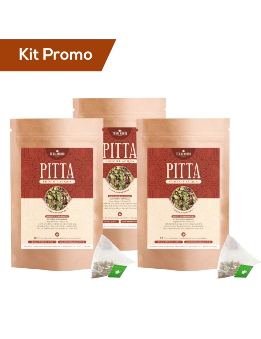 Click Cafe Piramidali Te Dal Mondo | Kit 3 Doypack Miscela Di Te Bio Speziato, Pitta