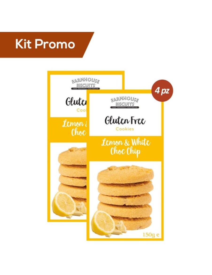 Click Cafe Biscotti Artigianali | Box 4 Astucci Biscotti Al Cioccolato Bianco E Limone