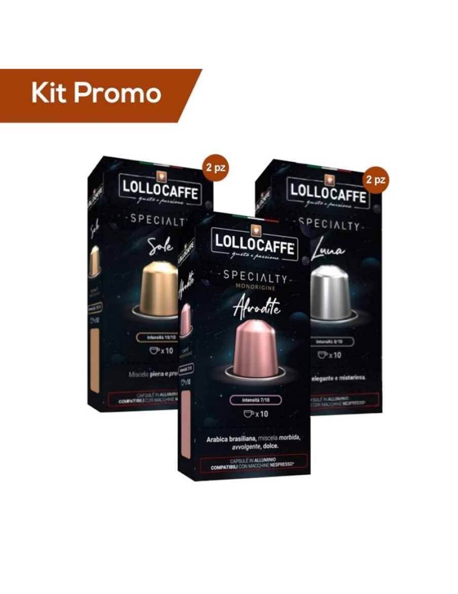 Click Cafe Capsule Compatibili Nespresso | Box 50 Capsule Miste In Alluminio, Lollo Specialty