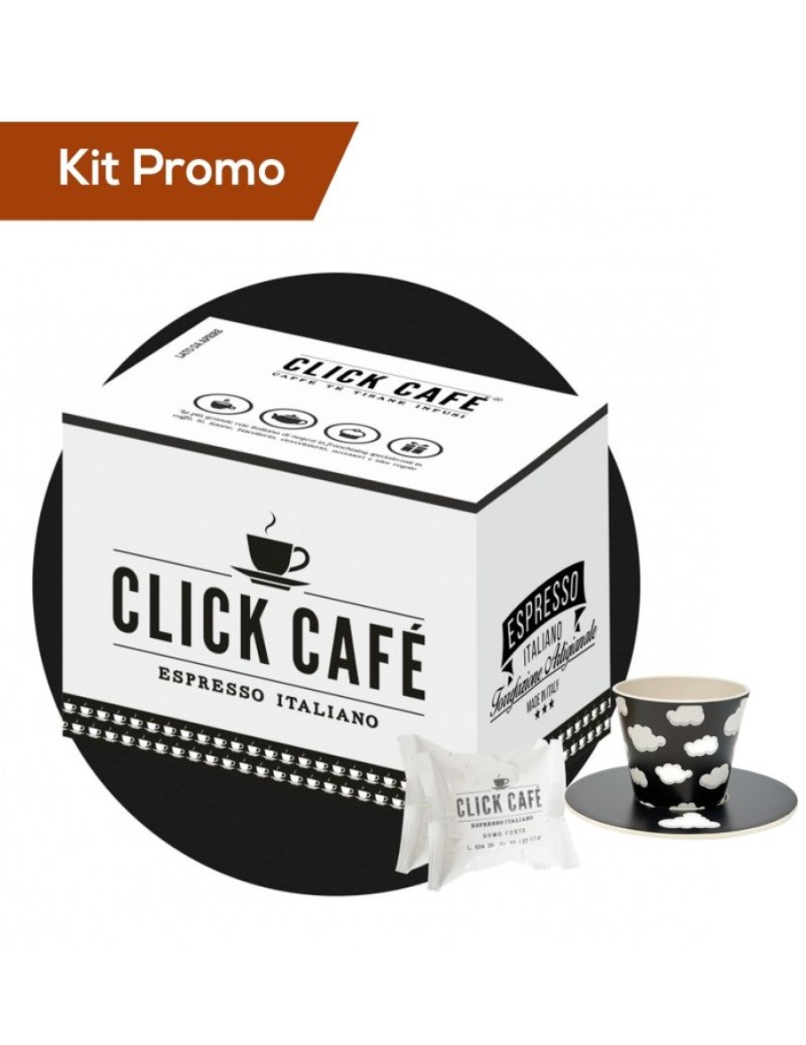 Click Cafe Capsule Domo Compatibili | Kit Capsule Compatibile Domo Miscela Forte Con Bicchierino E Piattino