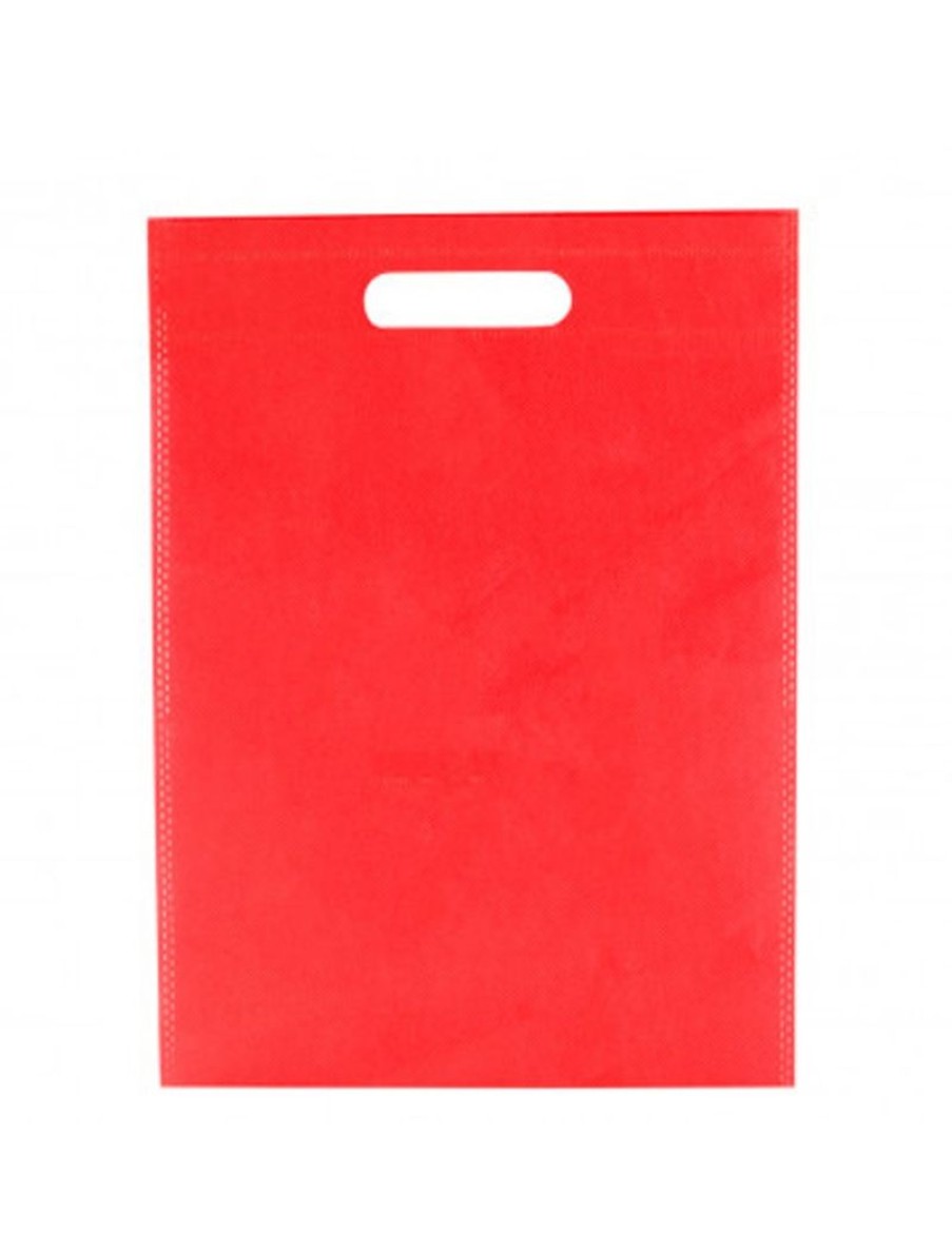 Click Cafe Carta Regalo E Biglietti Auguri | Confezione 10 Pz Shopper 30X45 Tnt Manico Fustellato Rosso Lavabile