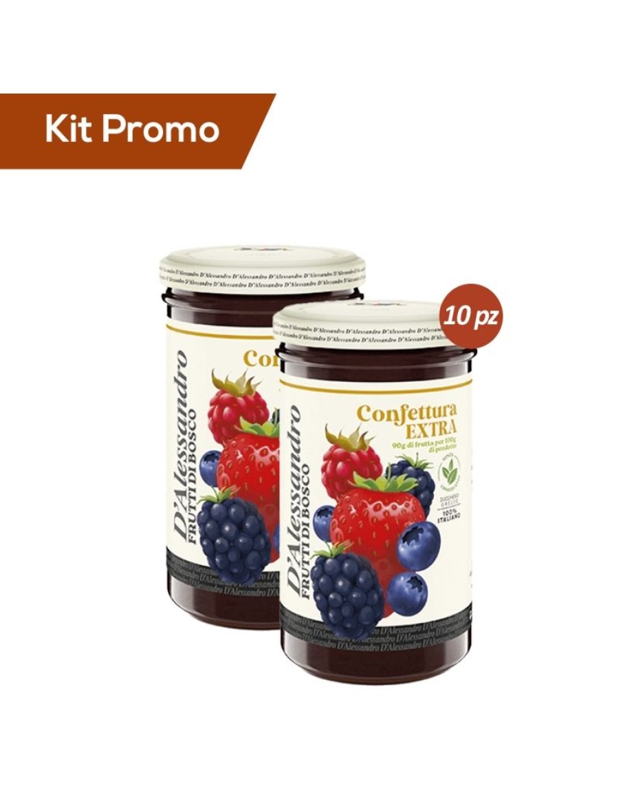 Click Cafe Miele E Marmellata Artigianale E Bio | Kit 10 Vasetti Di Confettura Di Frutti Di Bosco Senza Glutine