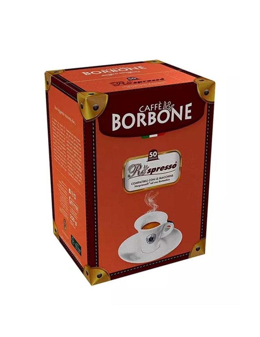 Click Cafe Capsule Compatibili Nespresso | Caffe Borbone 50 Capsule Nespresso Miscela Rossa