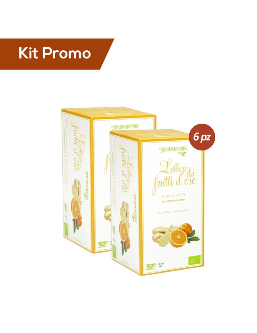 Click Cafe Te E Tisane Regina Di Fiori E Mlesna | Kit 6 Astucci Infuso Arancia E Zenzero Bio, Regina Di Fiori