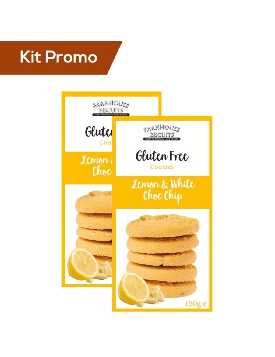 Click Cafe Biscotti Artigianali | Box 2 Astucci Biscotti Al Cioccolato Bianco E Limone