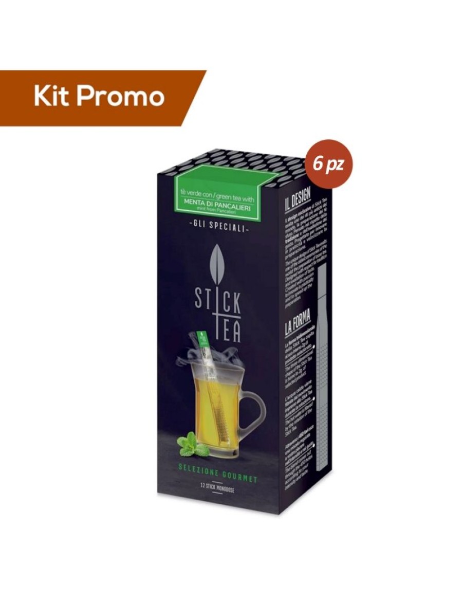 Click Cafe Stick Tea Selezione Gourmet | Box 6 Astucci Stick Tea Te Verde Alla Menta