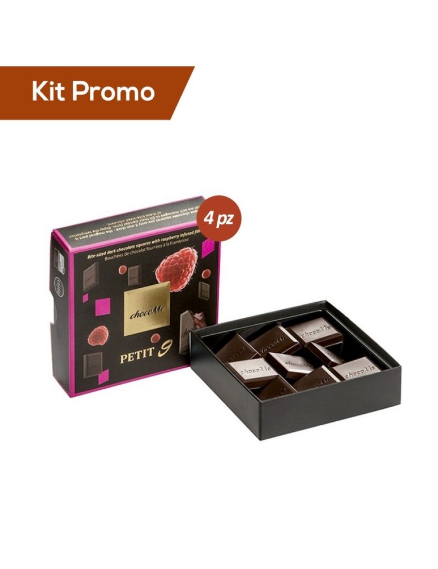 Click Cafe Cioccolato Artigianale | Kit 4 Box Cioccolatini Al Fondente Con Ripieno Ai Lamponi