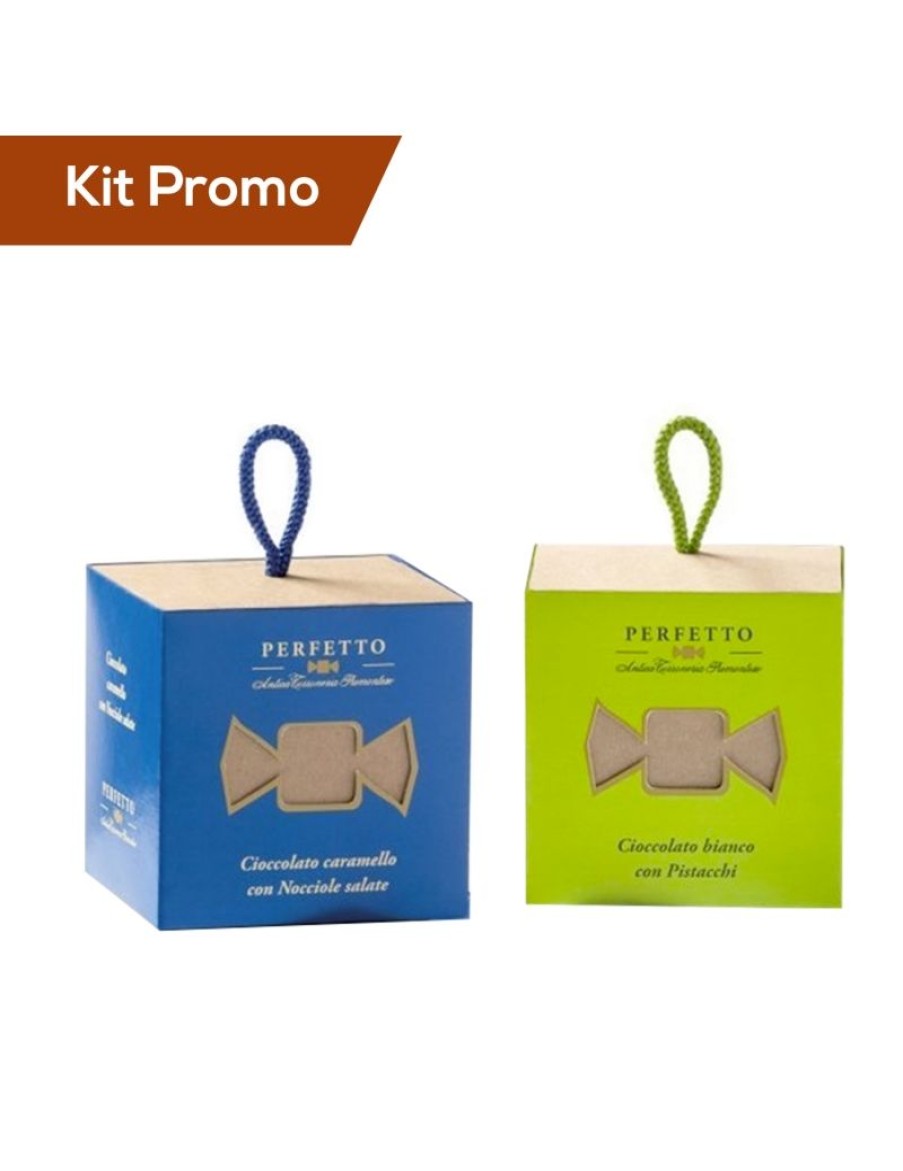 Click Cafe Gluten Free | Kit Cubo Cioccolatini Al Caramello E Nocciola Con Cubo Cioccolatini Al Pistacchio