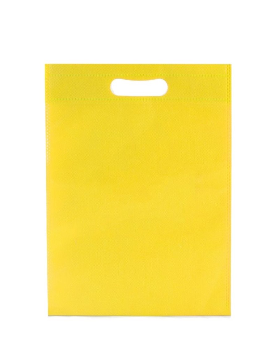 Click Cafe Carta Regalo E Biglietti Auguri | Conf. 10 Pz Shopper 25X33 Tnt Manico Fustellato Giallo Lavabile