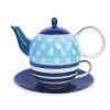 Click Cafe Tazze Da Te E Teiere | Tazza/Teiera Pois E Striscec/Piatto Blue