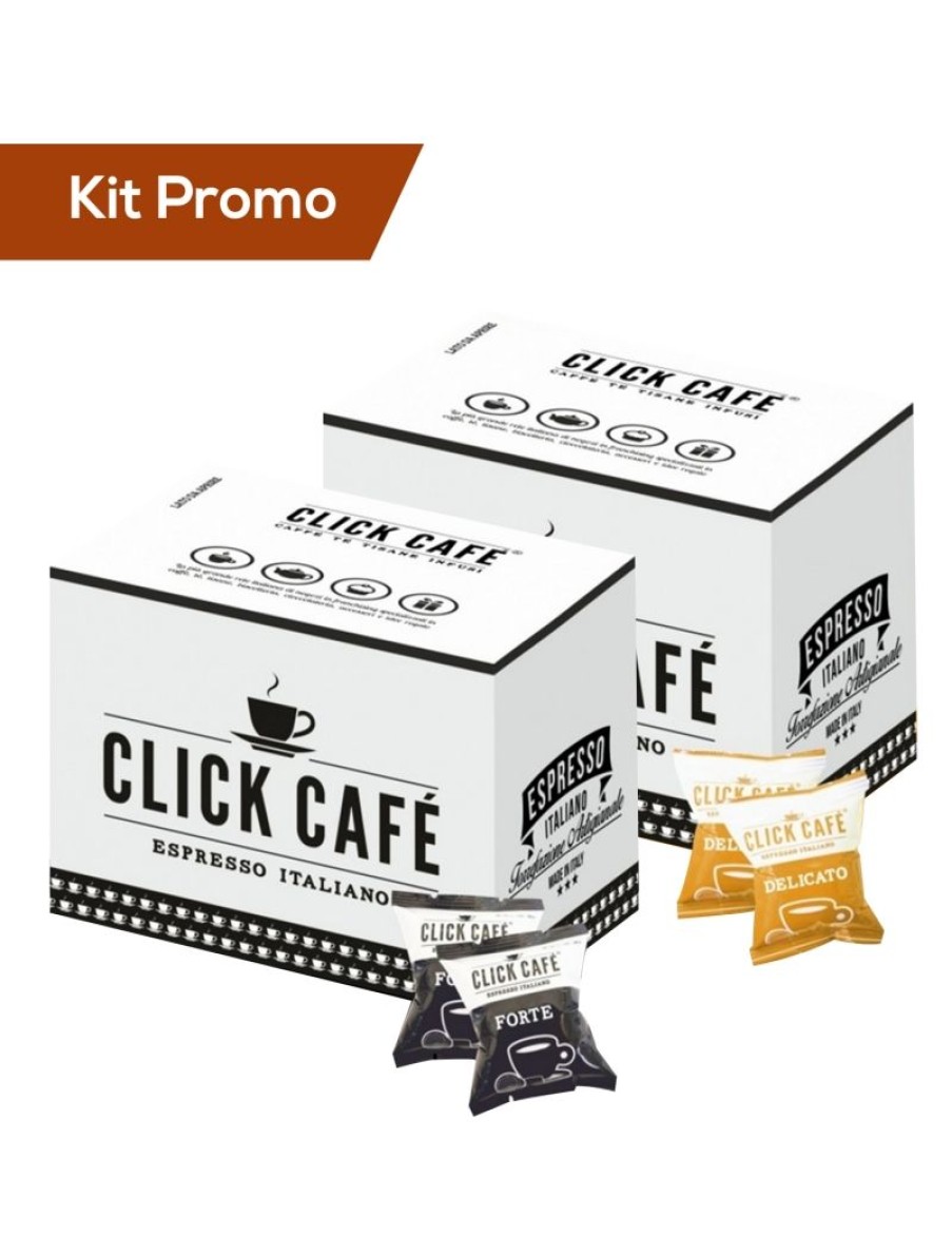 Click Cafe Capsule Compatibili Nespresso | Box 200 Capsule Nespresso Miscela Delicato E Forte