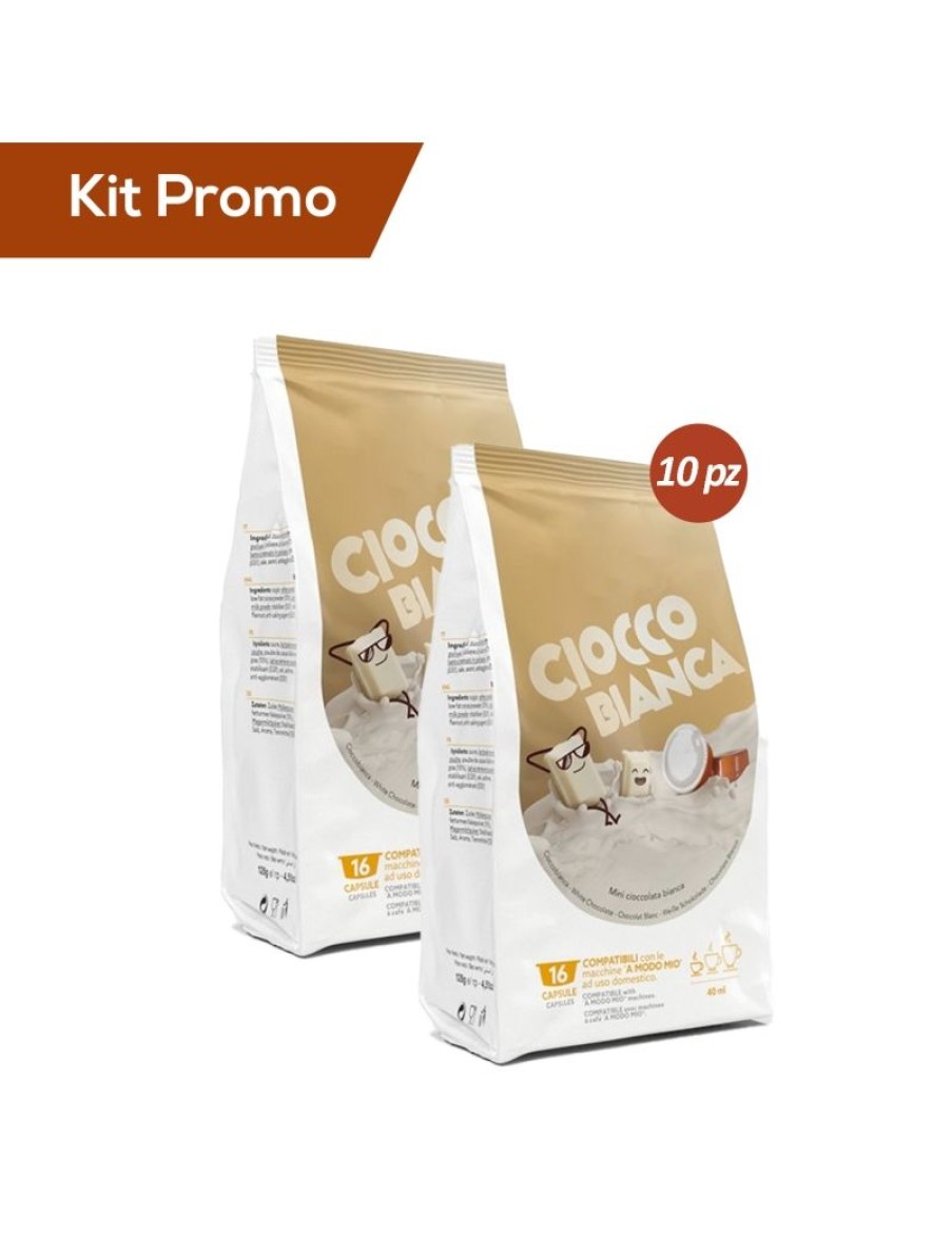 Click Cafe Capsule Compatibili Lavazza* A Modo Mio | Kit 10 Sacchetti Di Capsule A Modo Mio Cioccolata Bianca