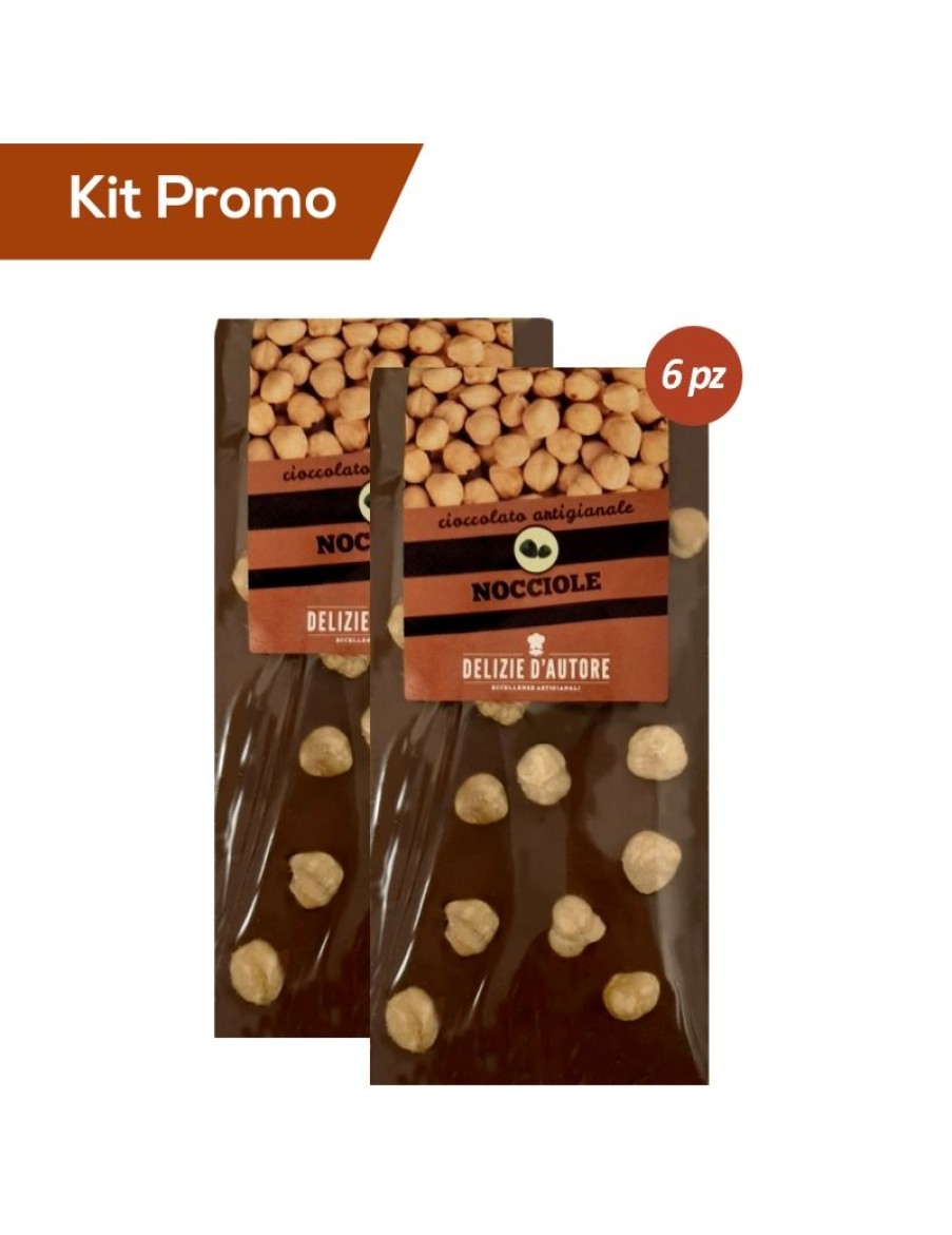 Click Cafe Cioccolato Artigianale | Kit 6 Tavolette Di Cioccolato Al Latte Con Nocciole