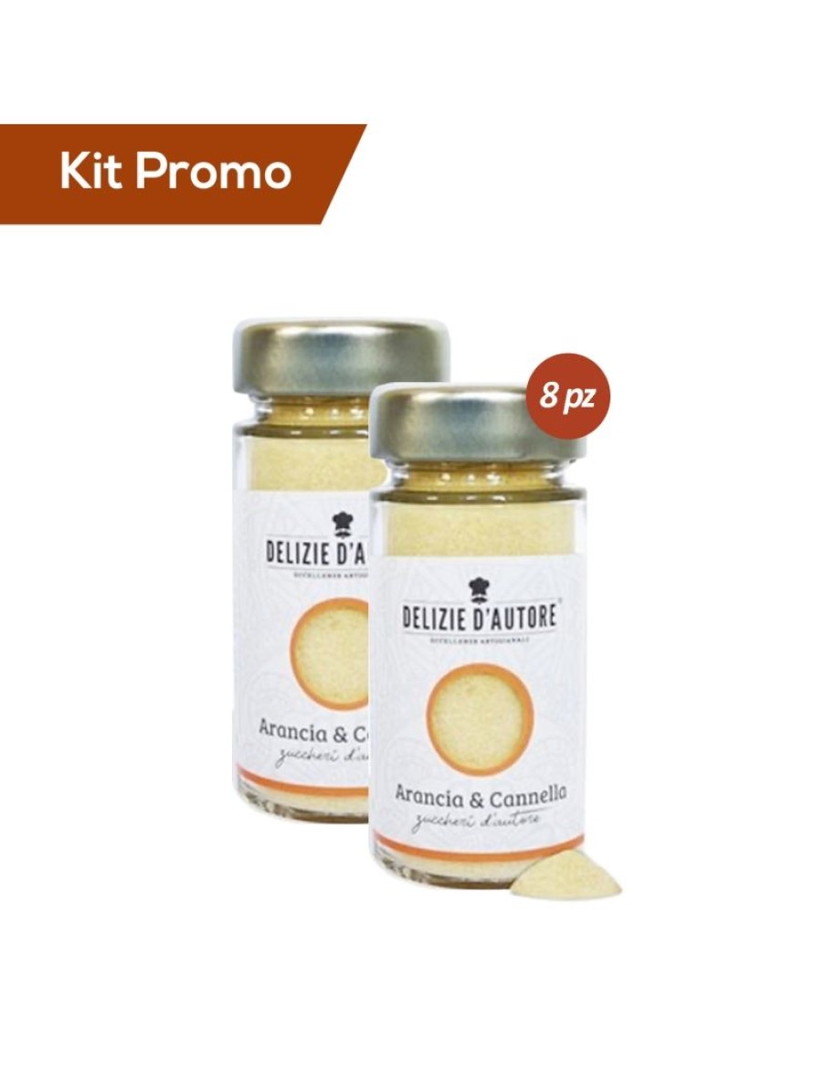 Click Cafe Zuccheri Aromatizzati E Dolcificanti | Kit 8 Vasetti Di Zucchero Aromatizzato Arancia E Cannella 90 Gr