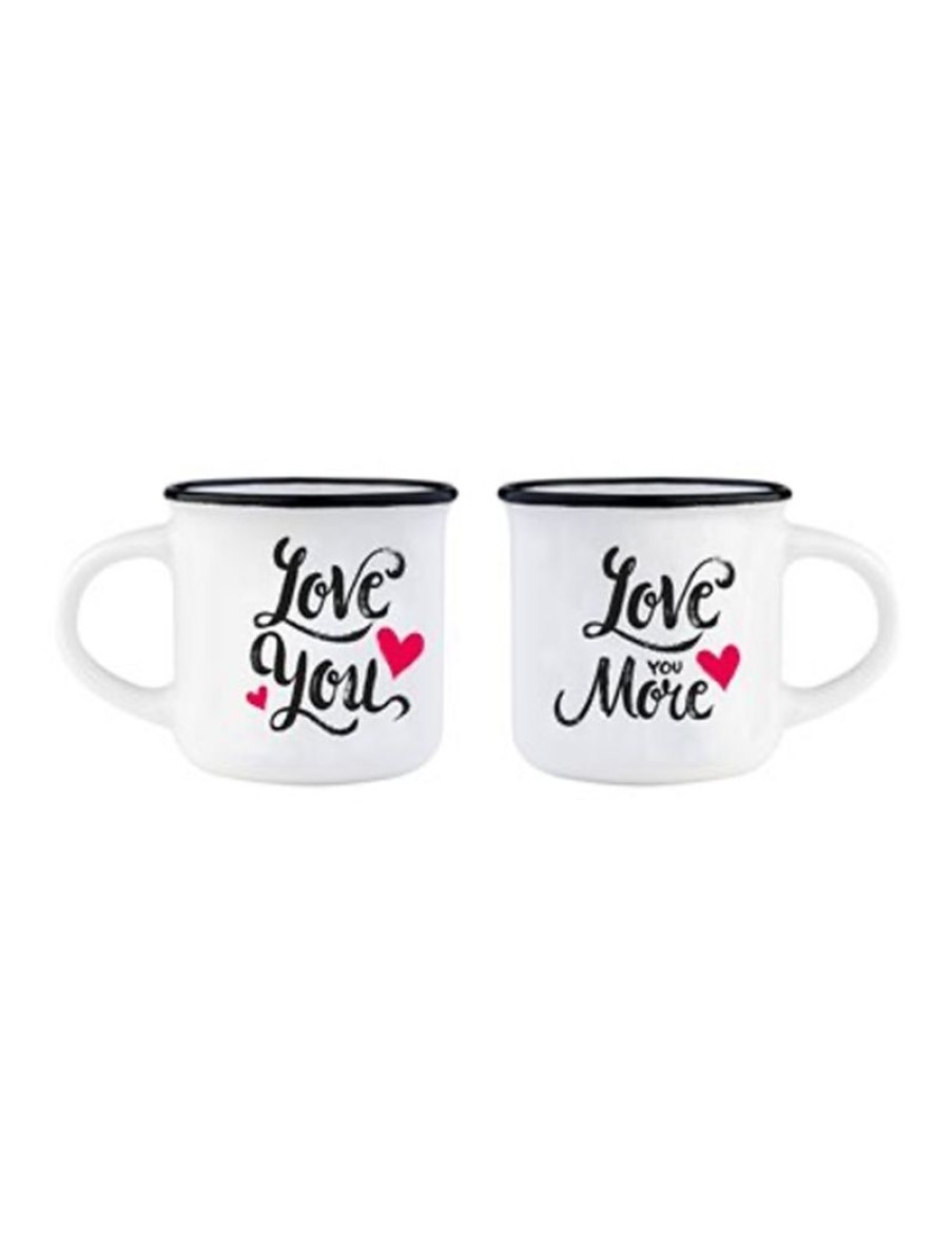 Click Cafe Tazzine Da Caffe E Tazze Mug | Set 2 Tazzine Caffe Love You Bon China