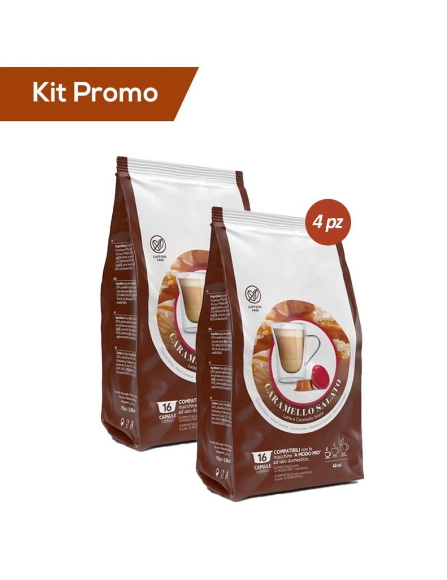 Click Cafe Capsule Compatibili Lavazza* A Modo Mio | Kit 4 Sacchetti Capsule Compatibili A Modo Mio Gusto Caramello