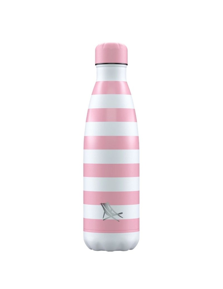 Click Cafe Borracce&Tazze Termiche E Accessori | Chilly'S Bottle Linea Dock&Bay Righe Rosa 500 Ml