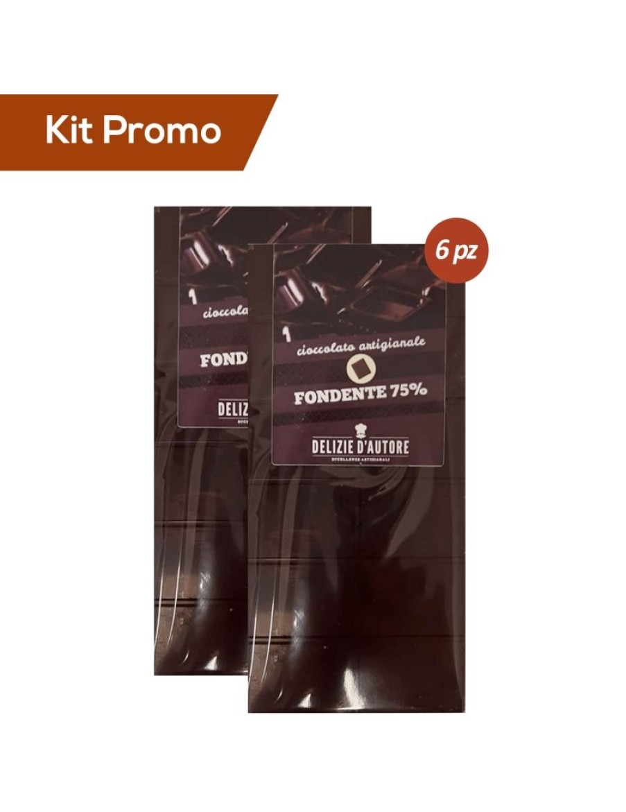 Click Cafe Cioccolato Artigianale | Kit 6 Tavolette Di Cioccolato Fondente 75%