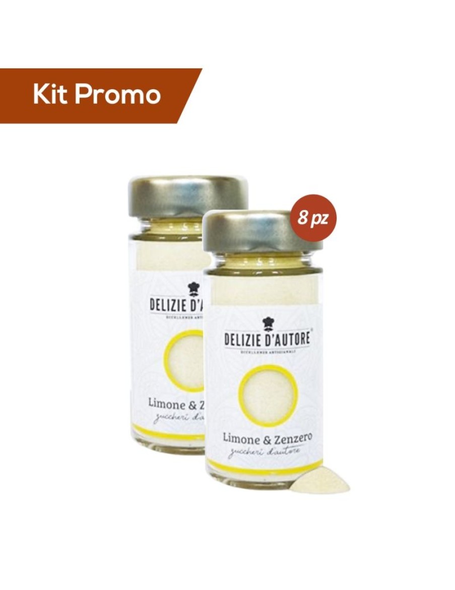 Click Cafe Zuccheri Aromatizzati E Dolcificanti | Kit 8 Vasetti Di Zucchero Aromatizzato Limone E Zenzero 90 Gr