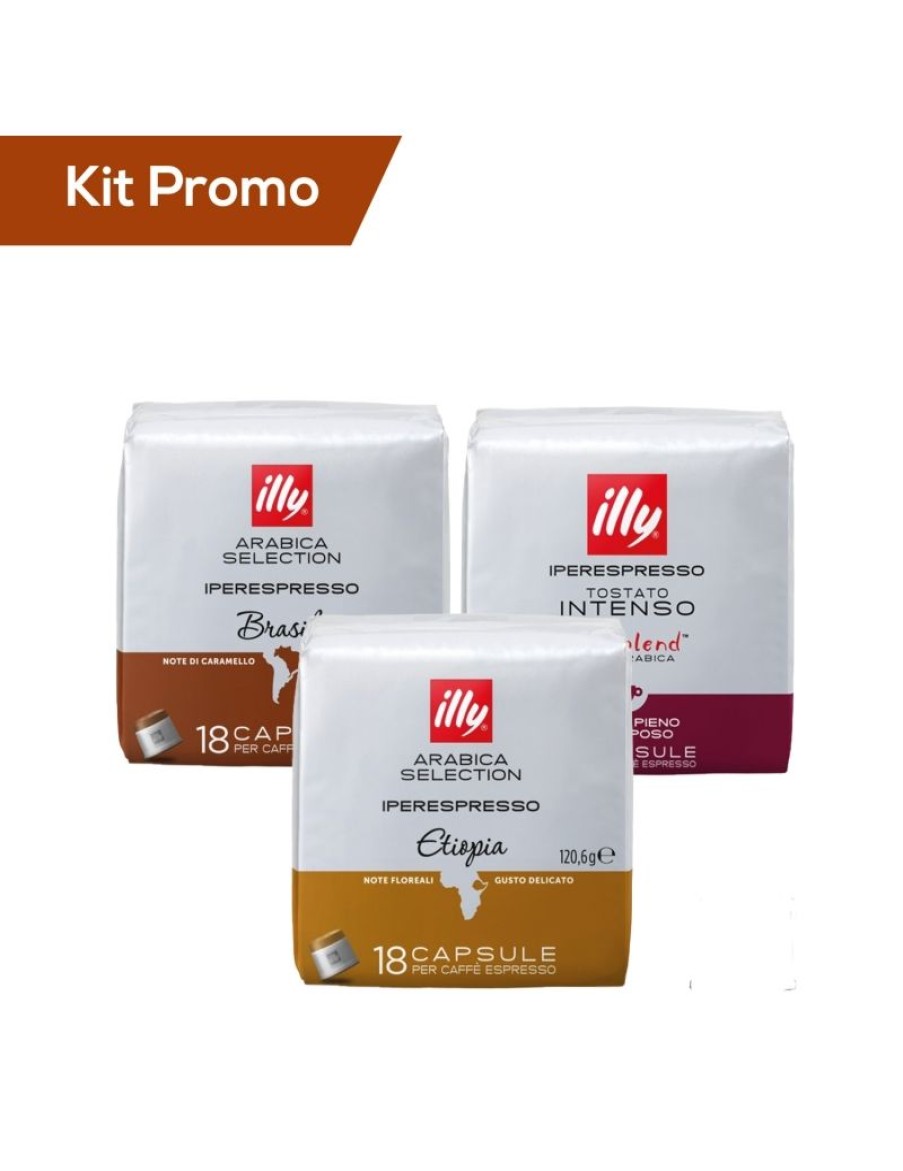 Click Cafe Illy Iperespresso | Box 54 Capsule Illy Arabica Selection Brasile, Ethiopia E Intenso