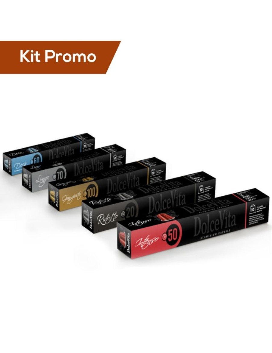 Click Cafe Capsule Compatibili Nespresso | Box 50 Capsule Assortite In Alluminio Nespresso