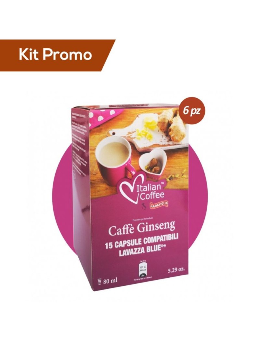 Click Cafe Capsule Compatibili Lavazza* Blue | Box 90 Capsule Caffe Al Ginseng, Compatibili Lavazza Blue