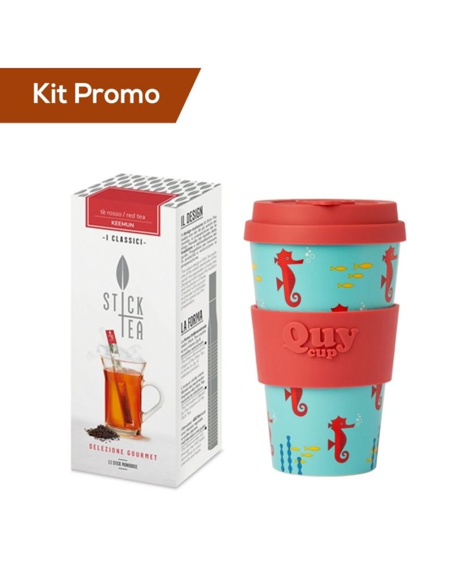 Click Cafe Stick Tea Selezione Gourmet | Kit Stick Tea Te Rosso Keemun Con Quy Cup 400 Ml