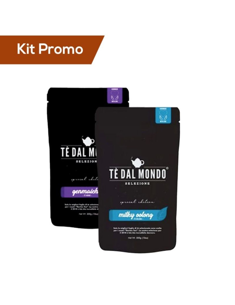 Click Cafe Te Dal Mondo Special Edition | Kit 2 Doypack Te Verde Genmaicha E Te Milky Oolong