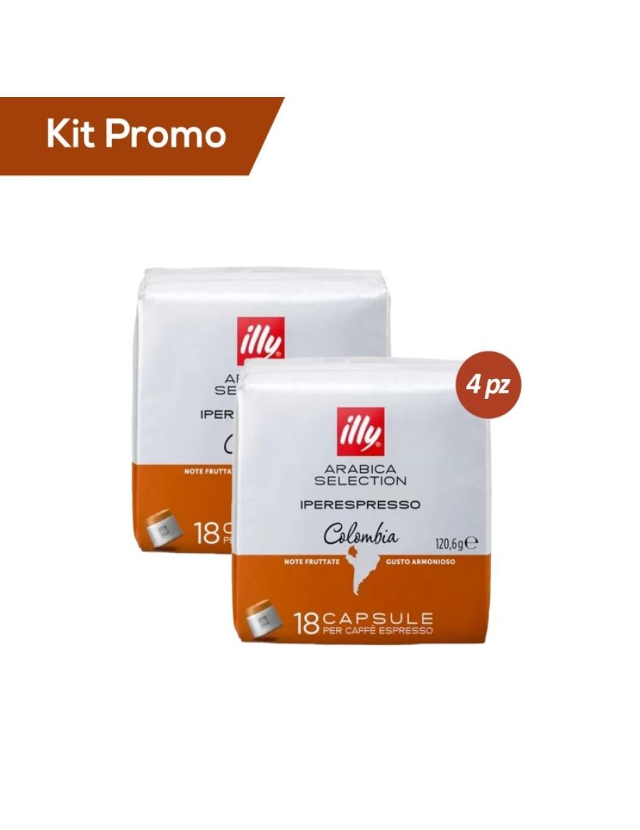 Click Cafe Illy Iperespresso | Kit 4 Pacchi Di Capsule Di Caffe Illy* Iperespresso Monoarabica, Colombia