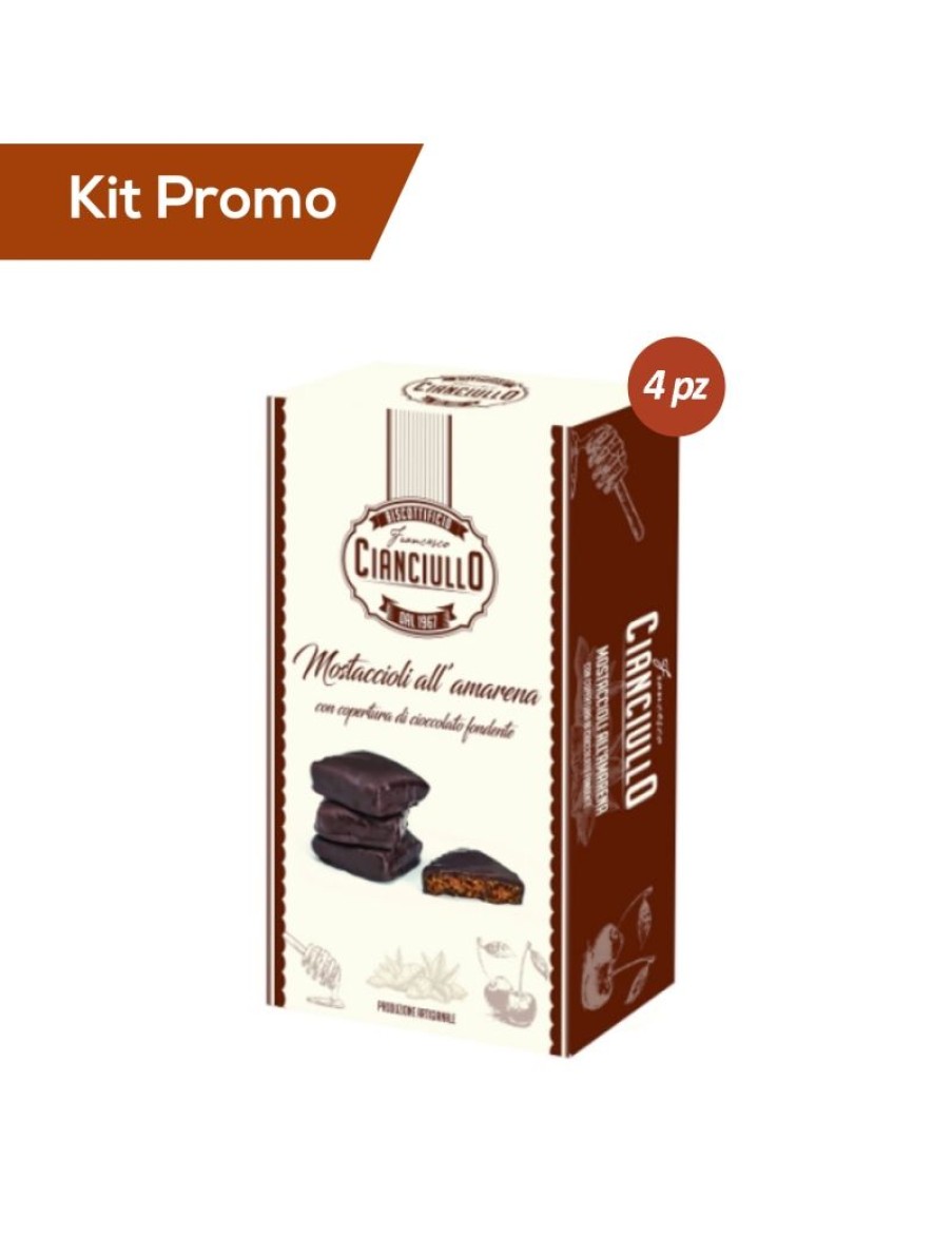 Click Cafe Biscotti Artigianali | Kit 4 Pacchi Di Mostaccioli Ripieni All'Amarena