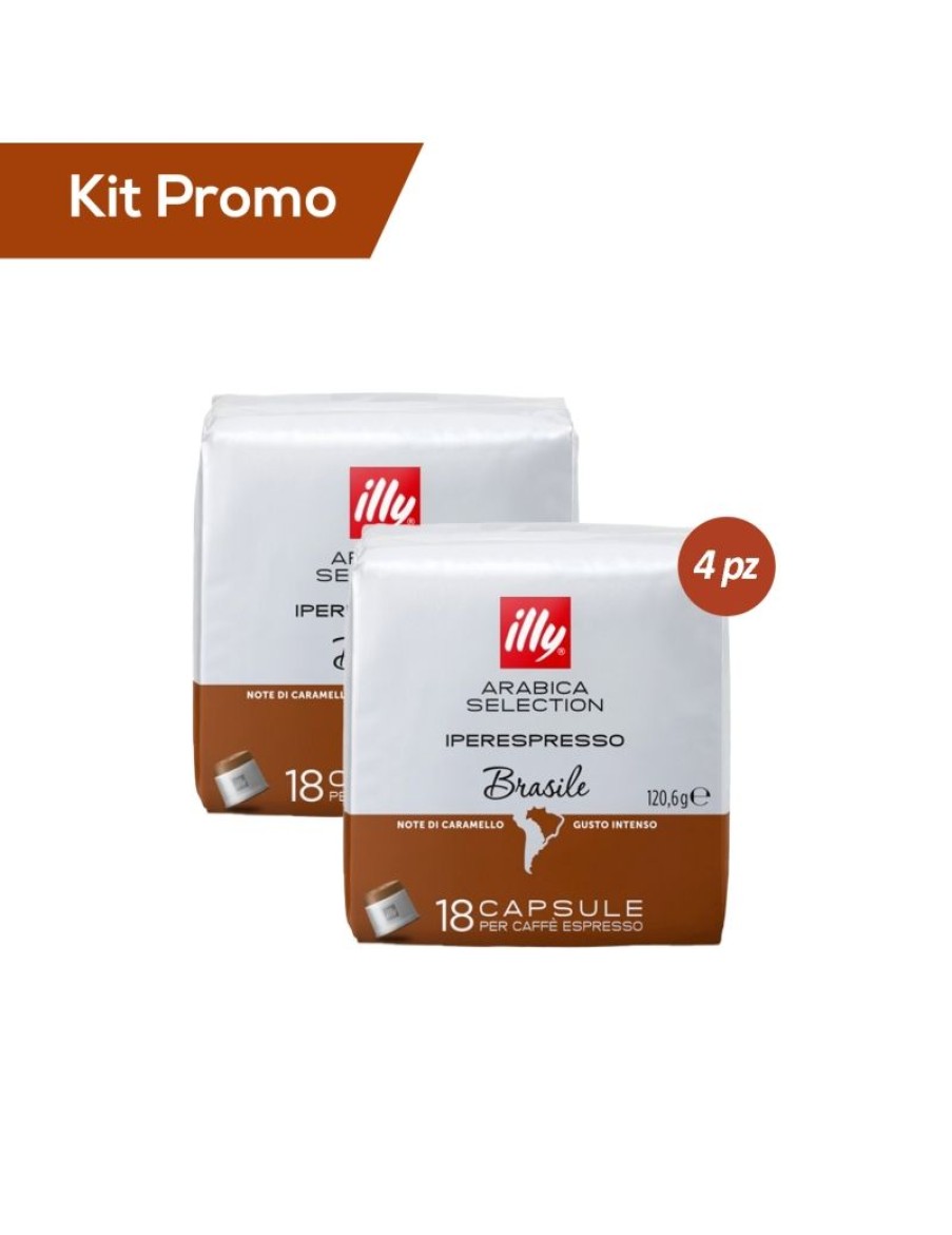 Click Cafe Illy Iperespresso | Kit 4 Pacchi Di Capsule Di Caffe Originali Illy* Iperespresso, Monoarabica Brasile