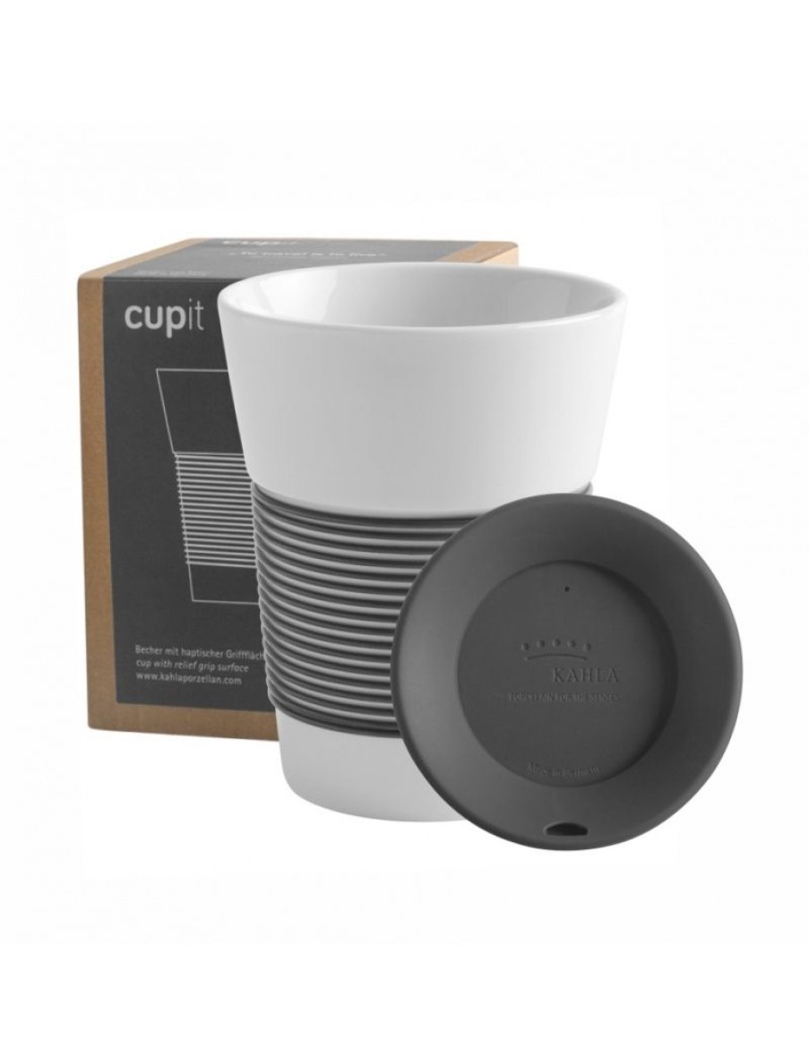 Click Cafe Tazzine Da Caffe E Tazze Mug | Tazza Kahla Nera In Porcellana + Coperchio 0.35L