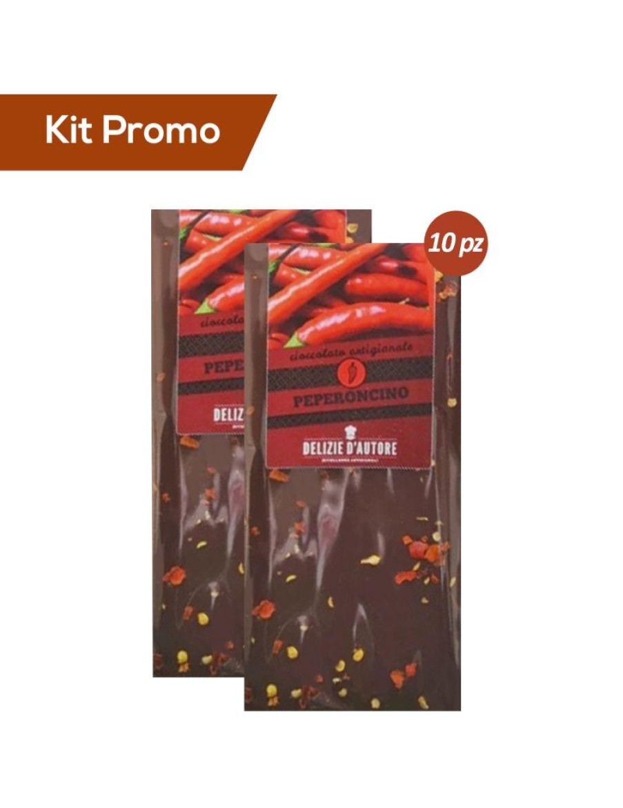 Click Cafe Cioccolato Artigianale | Kit 10 Tavolette Di Cioccolato Fondente Con Peperoncino