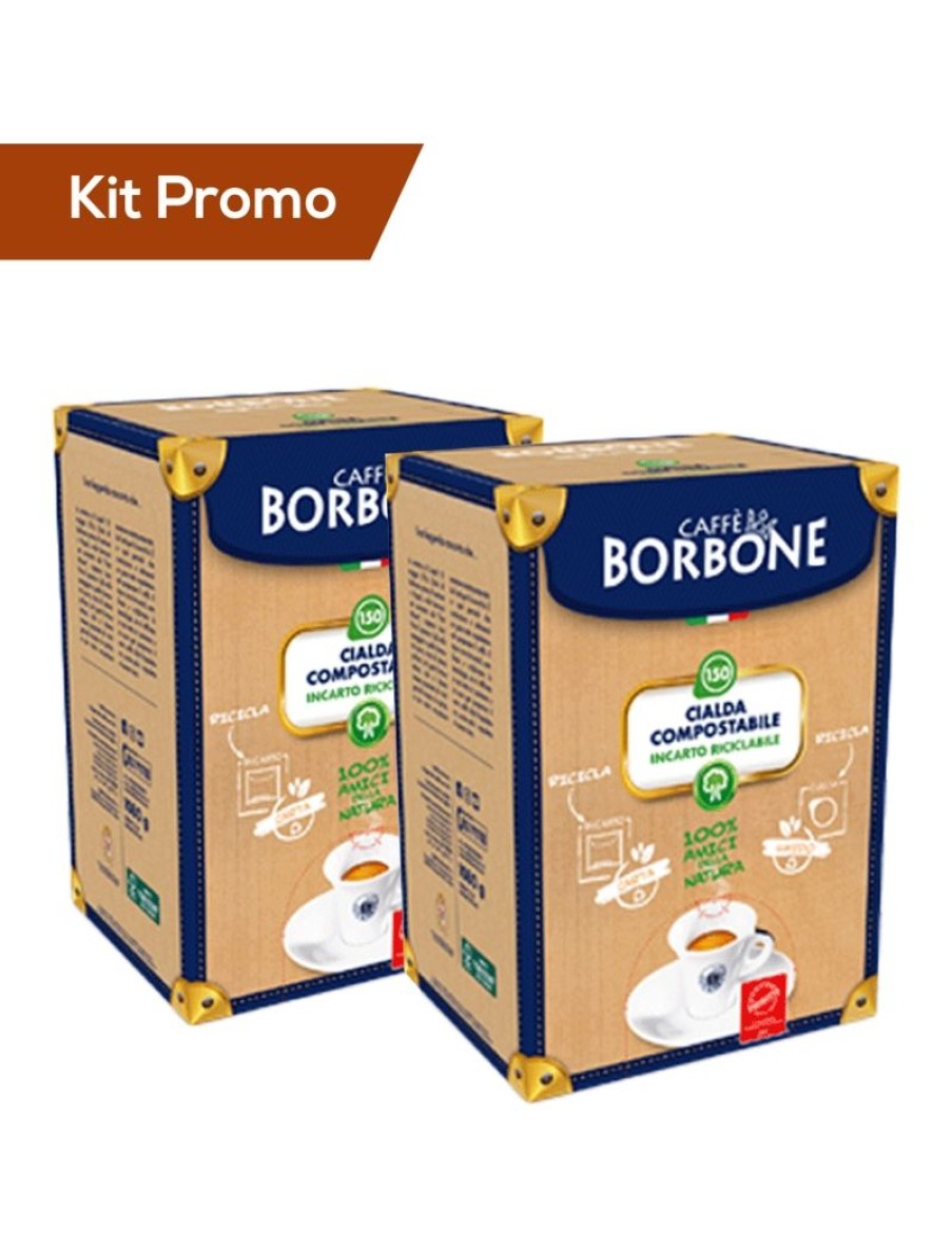 Click Cafe Cialde Caffe | Box 100 Cialde Compostabili Borbone, Miscela Blu