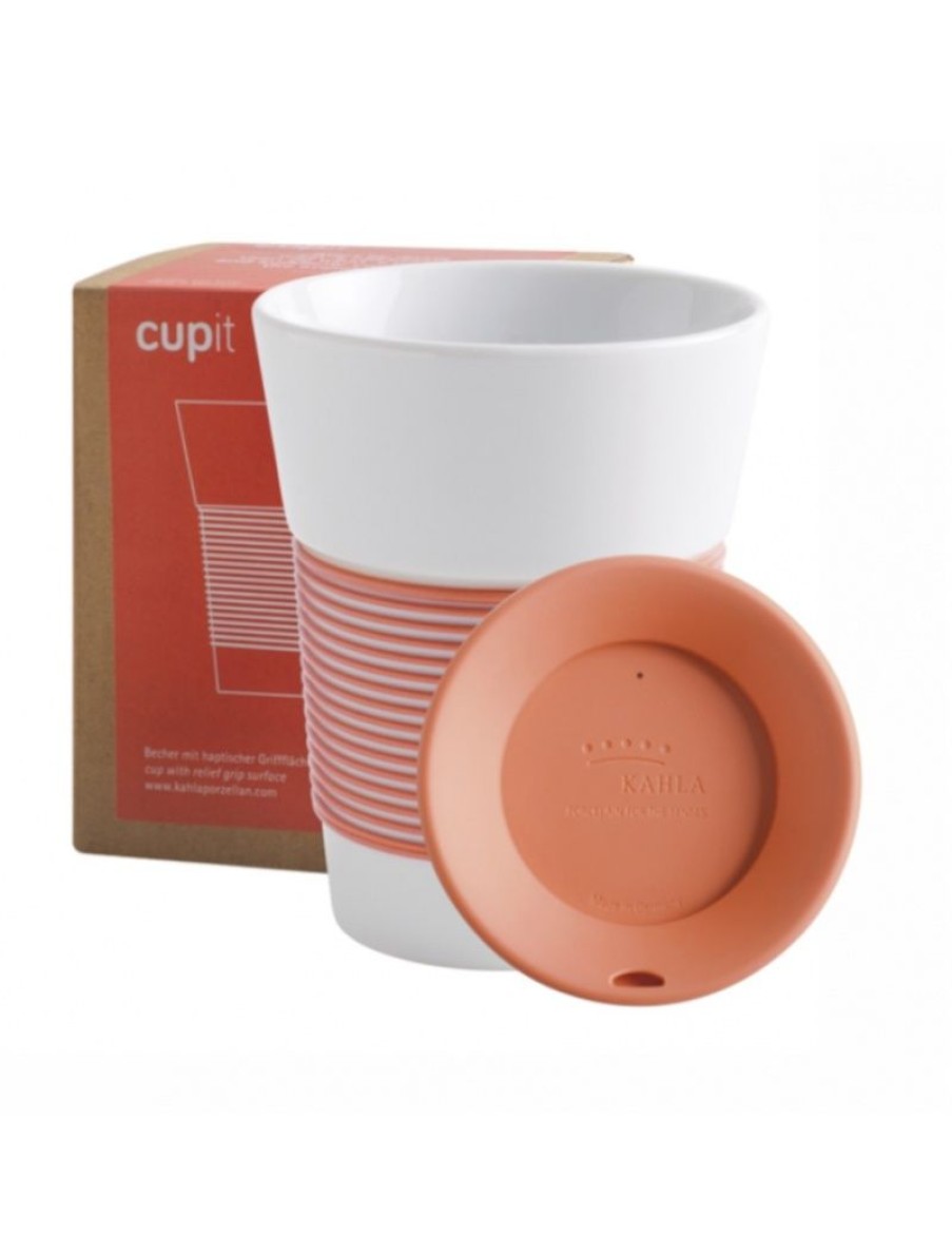 Click Cafe Tazzine Da Caffe E Tazze Mug | Tazza Kahla Arancio In Porcellana + Coperchio 0.35L