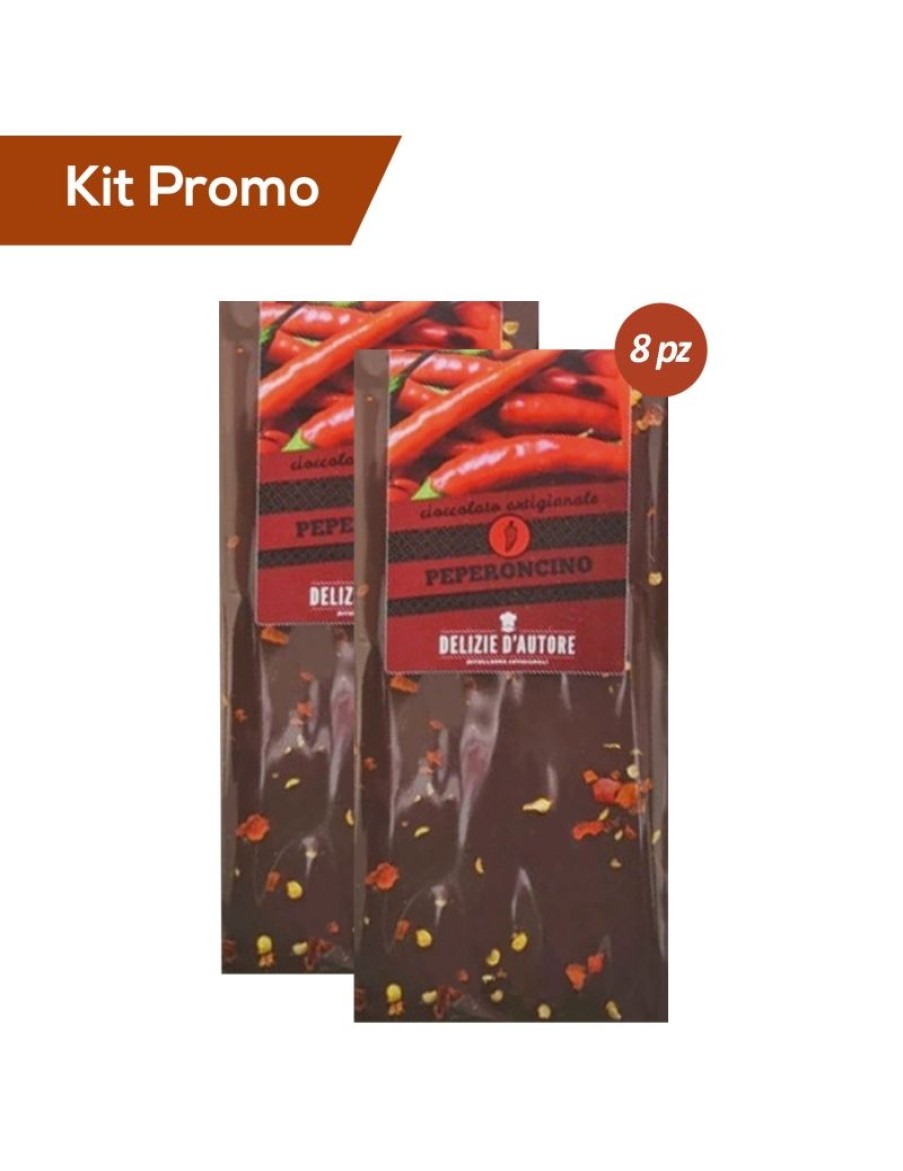 Click Cafe Cioccolato Artigianale | Kit 8 Tavolette Di Cioccolato Fondente Con Peperoncino