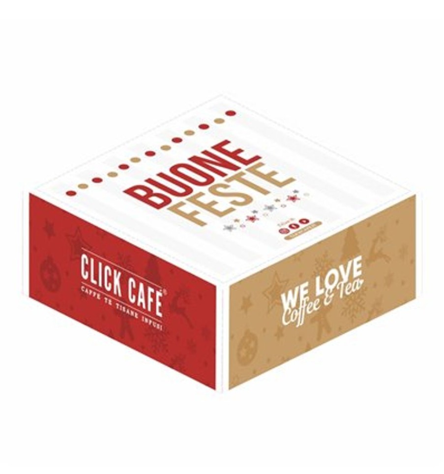 Click Cafe Happy Box Click Cafe' | Scatola Di Natale Click Cafe' Buone Feste Mis. 30X30X10