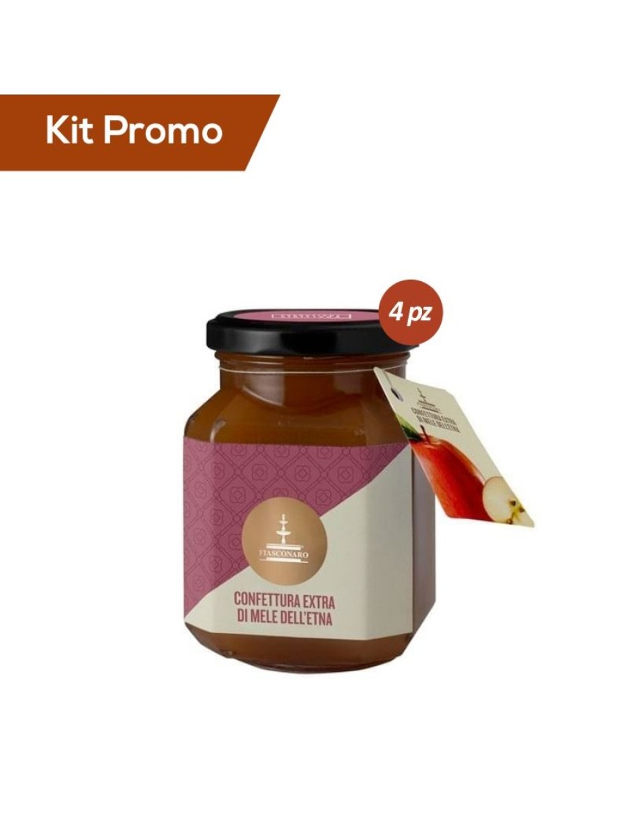 Click Cafe Miele E Marmellata Artigianale E Bio | Box 4 Vasetti Di Confettura Extra Di Mele Dell'Etna