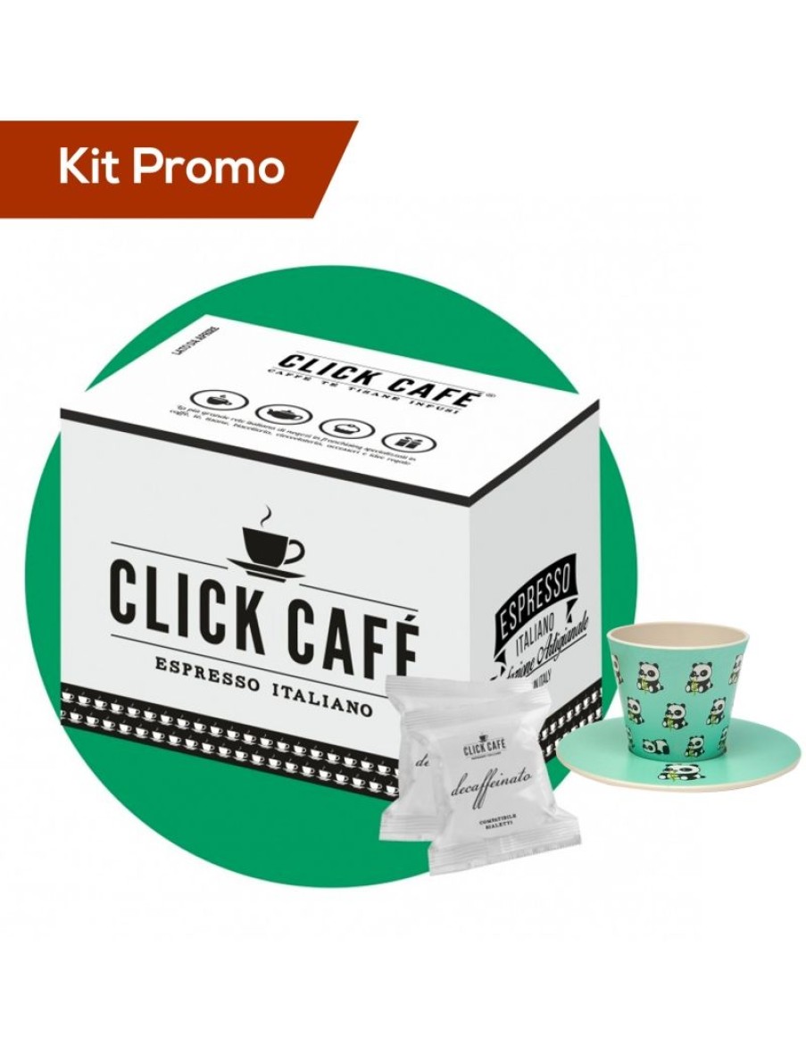 Click Cafe Capsule Compatibili Bialetti* | Kit Capsule Compatibile Bialetti Decaffeinato Con Bicchierino E Piattino