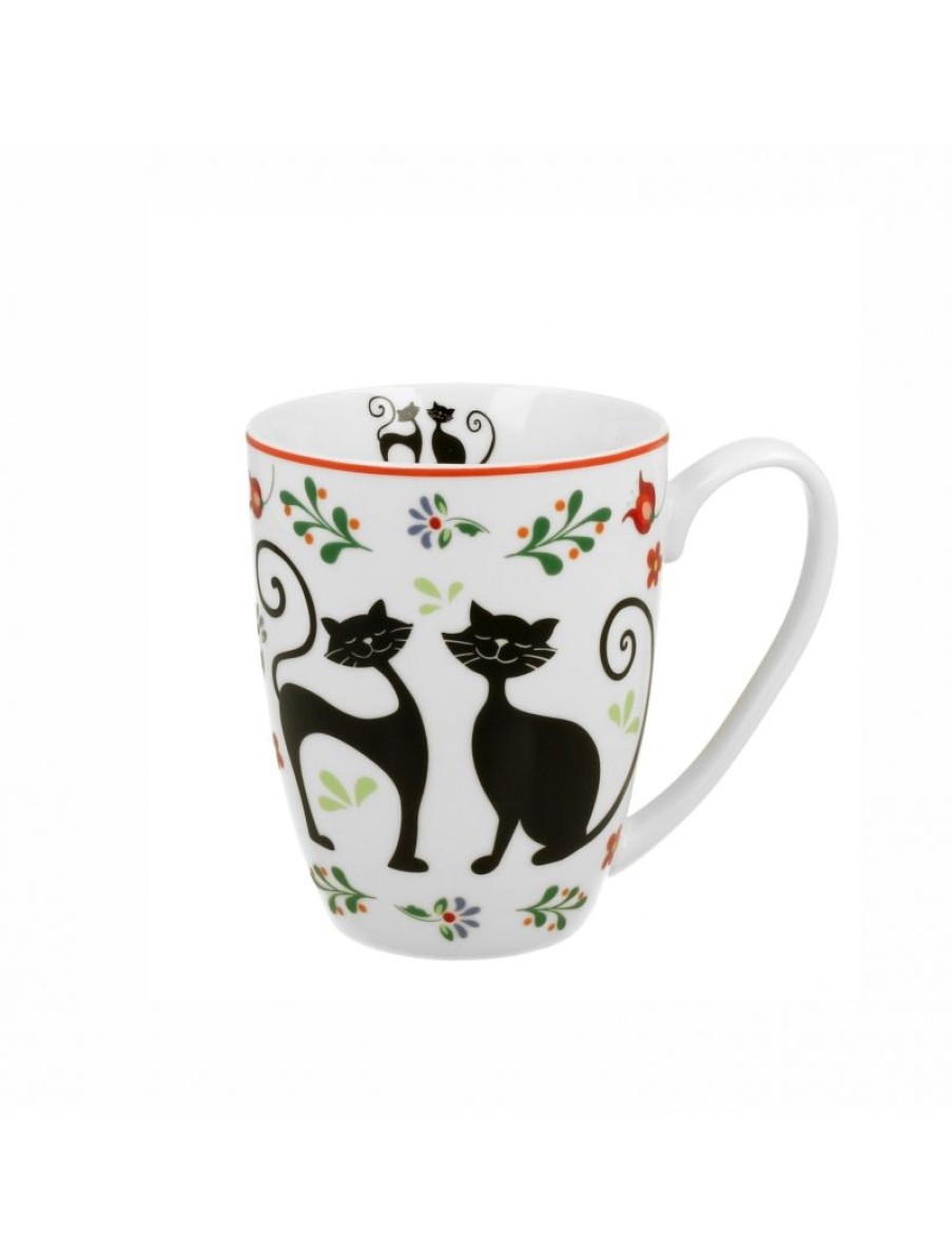 Click Cafe Tazze Da Te E Teiere | Mug Alta Gattini Neri In Gift Box 380 Ml