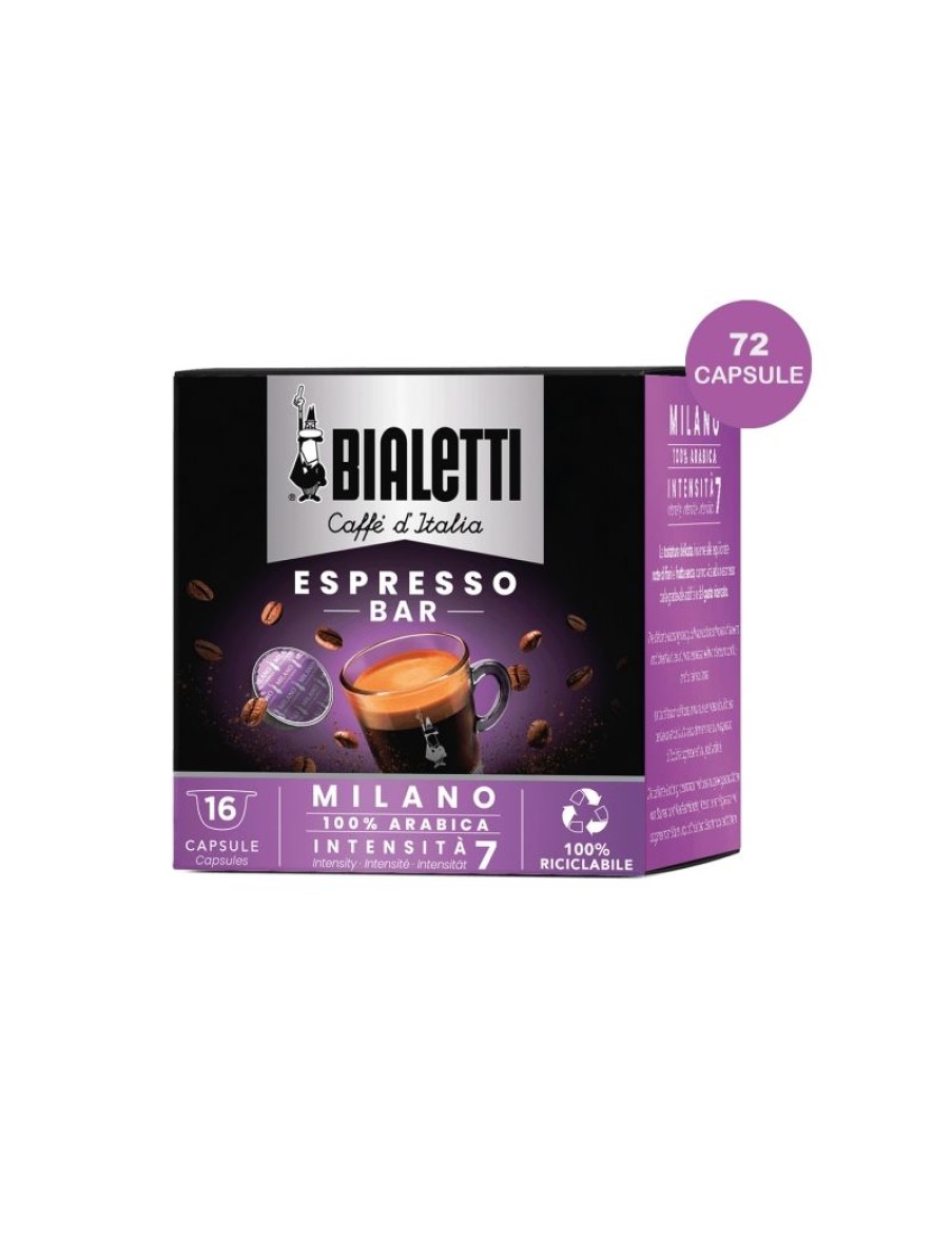 Click Cafe Capsule Bialetti Originali | 72 Capsule Bialetti Milano Caffe' Morbido Multipack