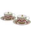 Click Cafe Tazzine Da Caffe E Tazze Mug | Set 2 Tazzine Caffe Con Piattino Ethnic In Confezione Regalo