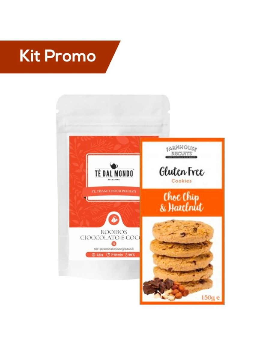 Click Cafe Piramidali Te Dal Mondo | Box Biscotti Inglesi Al Cioccolato E Nocciole Con Te Rooibos Cioccolato E Cocco