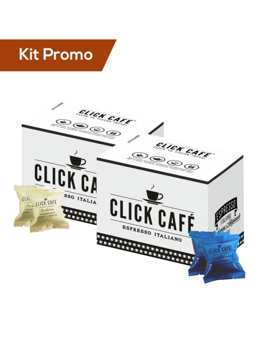 Click Cafe Capsule Compatibili Uno System | Box Capsule Caffe Decaffeinato E Delicato Uno System Click Cafe