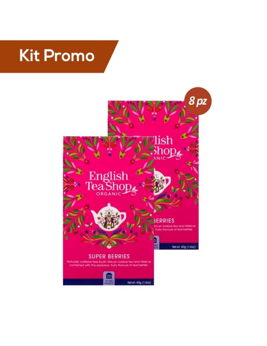 Click Cafe English Tea Shop E Terre Doc | Kit 8 Pacchi Di English Tea Shop Tisana Frutti Rossi Bio